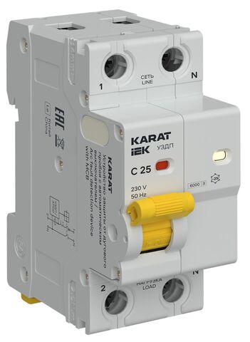 KARAT УЗДП c авт. выкл. 1P+N C 25A IEK