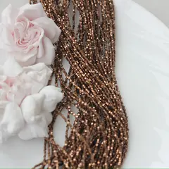 Гематин гематит, кубик усеченый, 1,8 мм, шоколад, 1 нить, ГМ099