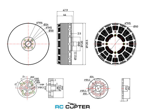 T-Motor MN1115 KV110 (36", 14S, 34 кг)