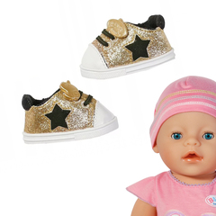 Обувь для куклы Сникеры Бэби Борн Baby Born зототистые