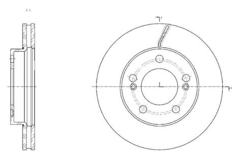 Диск тормозной вентилируемый G-brake  GR-21212