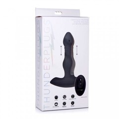 Thunderplugs Vibrating & Thrusting Remote Control Silicone Anal Plug - анальная пробка с вибрацией и толчками, 15.2х3.8 см (чёрный)