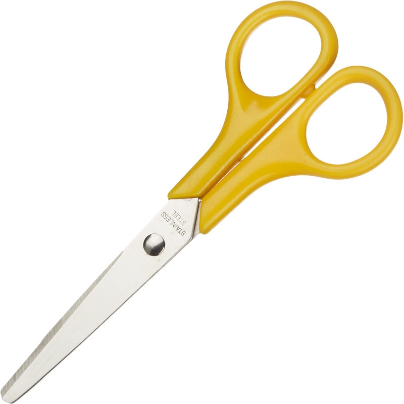 Ножницы Attache 130 мм тупоконечные с пластиковыми симметричными ручками желтого цвета