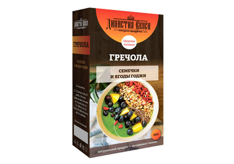 Гречола с семечками и ягодами годжи Династия Вкуса, 210г