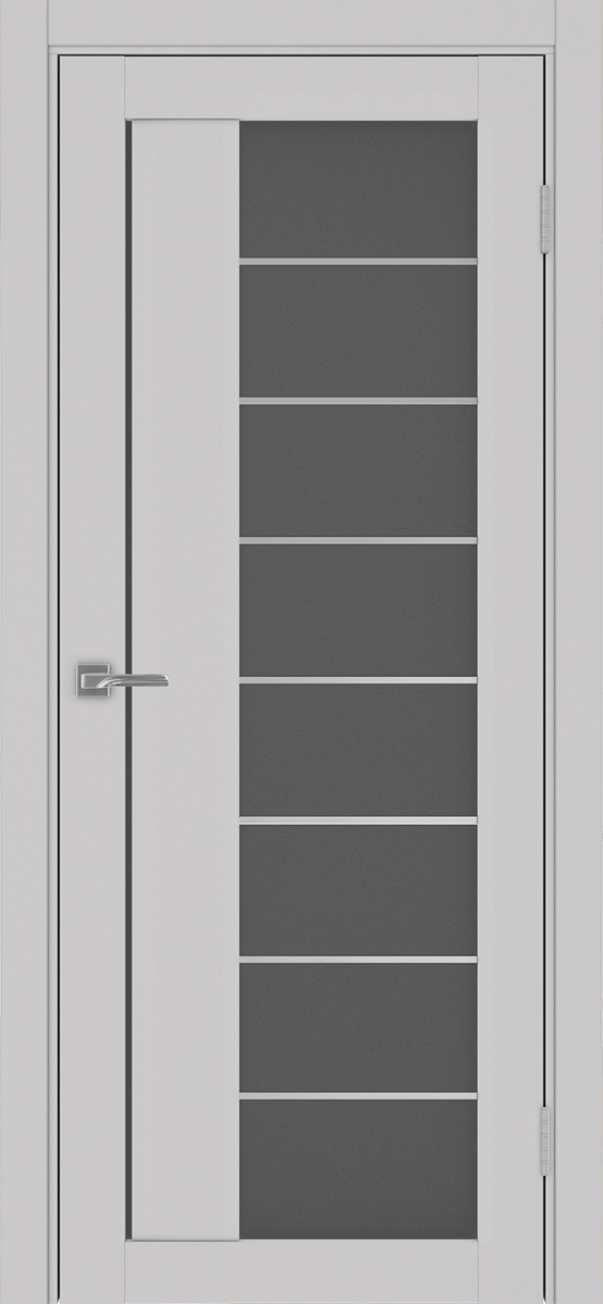 Дверь межкомнатная Оптима Порте Турин 524.22 АСС молдинг SC, цвет пепельный, экошпон, стекло графит