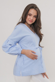 Блузка для беременных 13614 голубой меланж
