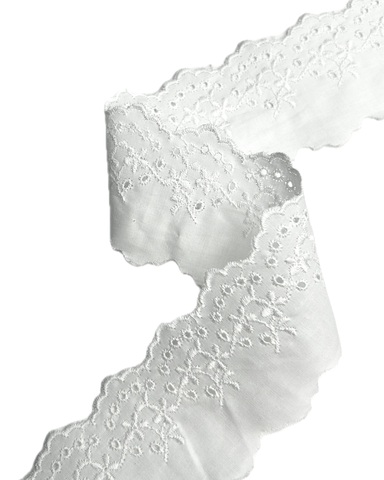Тесьма-шитьё, цвет: белый 55 мм