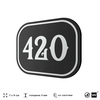 Номерок на дверь квартиры 420, для кабинета, офиса, шильдик 9 х 7 см, черный, Айдентика Технолоджи