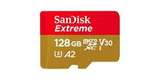 Флеш карта microSDXC 128GB SanDisk Class 10 UHS-I A2 C10 V30 U3 Extreme (SD адаптер) 160MB/s вид спереди