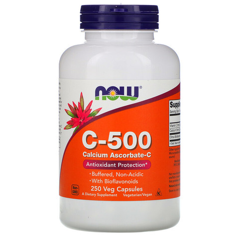 Now Foods, C-500, Аскорбат кальция-C, 250 капсул