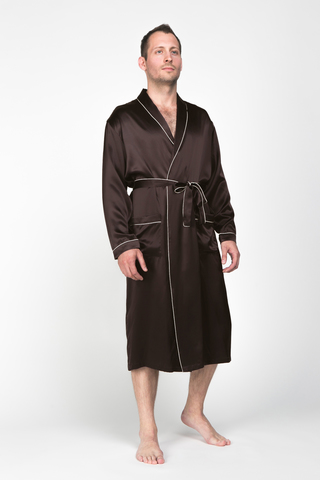 Халат шелковый мужской Luxe Dream Chocolate Line шоколад