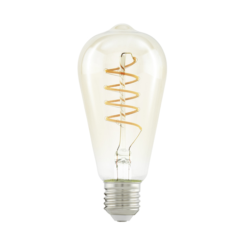 Лампа LED филаментная из стекла янтарного цвета Eglo SPIRAL LM-LED-E27 4W 260Lm 2200K ST64 11681