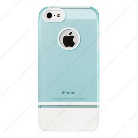 Накладка MOBILE 7 для iPhone SE/ 5s/ 5C/ 5 голубой верх белый низ
