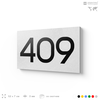 Номер на дверь 409, табличка на дверь для офиса, квартиры, кабинета, аудитории, склада, белая 120х70 мм, Айдентика Технолоджи