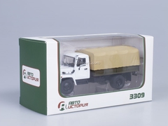 GAZ-3309 engine D-245.7 Diesel Turbo with awning white-beige AutoHistory 1:43