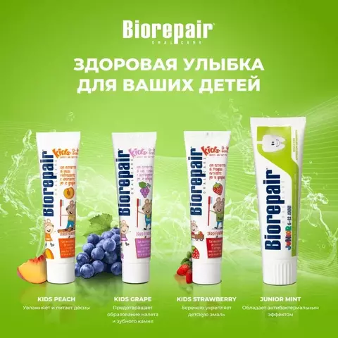 Детская зубная паста Biorepair JUNIOR MINT сладкая мята, 6-12 лет, 75 МЛ