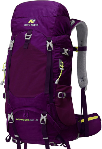 Картинка рюкзак туристический Nevo Rhino Advance 60+5 Purple - 1