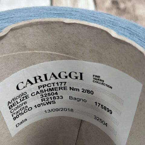 Хлопок с кашемиром (10%) CARIAGGI BELIZE CASHMERE 2/80 серо-голубой