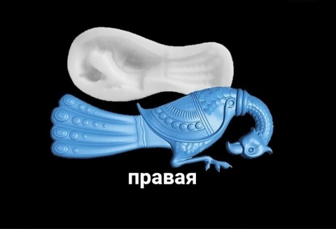 Силиконовый молд № 359 Винтажная птица большая правая