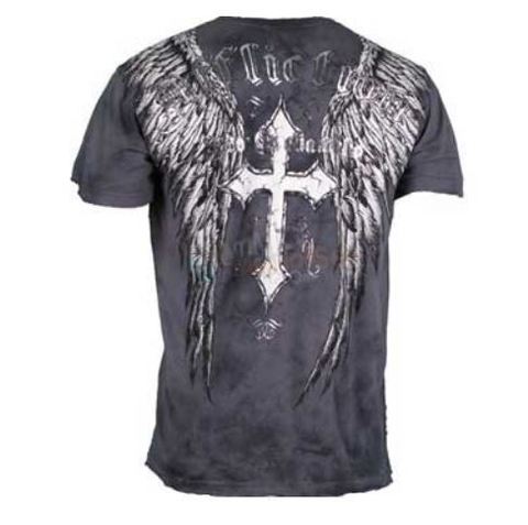 Affliction | Футболка мужская Fedor Emelianenko Signature Tee Charcoal LAST EMPEROR A606CH спина