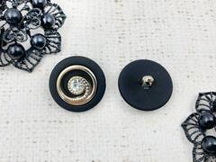 Пуговицы костюмные, матовые, d 2,5 см, чёрный с золотом