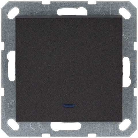Выключатель одноклавишный с подсветкой 10A 250V~. Цвет Антрацит. Jasmart. G3011NB