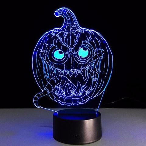 3D светильник с пультом Хеллоуин Тыква — 3D light remote control Halloween Pumpkin