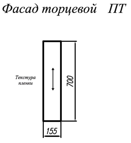 Кухня Гарда фасад торцевой ПТ400