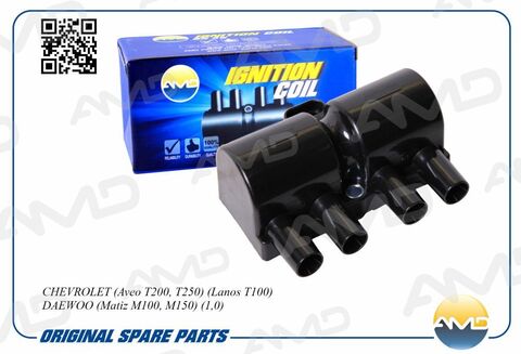 КАТУШКА ЗАЖИГАНИЯ NEXIA N150 SOHC, LANOS, CHANCE 1,5, CRUZE D3, AVEO S1/D1/D3, MATIZ 1,0 (3 КОНТАКТА) AMD