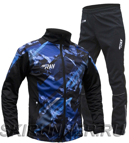 Утеплённый лыжный костюм RAY Pro Race WS Blue-Black Print мужской