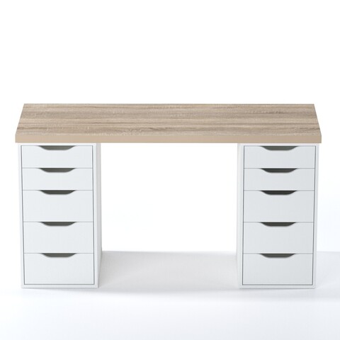 Стол письменный Ингар 2/55, 140*75*55 см, дуб беленый/белый