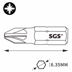 Бита PZ4 х32мм S2 1шт SGS 6332-PZ4