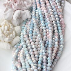 Бусины стеклянные перламутровый микс, круглые 6 мм, К166