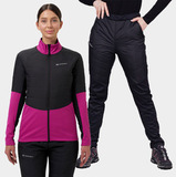 Премиальный костюм для лыж и зимнего бега Nordski Hybrid Pro Warm 2.0 Fuchsia/Black женский