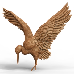 Силиконовый молд Аист (медальон) № 0470