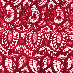 Кружевное полотно, 231 гр/м2, 115 см, красный