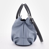 Сумка Саломея 278 гладкий серо-голубой + черный