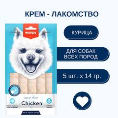 Wanpy Dog лакомство для собак «нежное пюре» из курицы 70 г