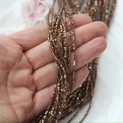 Гематин гематит, кубик усеченый, 1,8 мм, шоколад, 1 нить, ГМ099