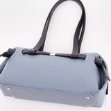 Сумка Саломея 2032 гладкий серо-голубой + черный