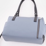 Сумка Саломея 1105 гладкий серо-голубой + черный
