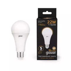Лампа Gauss Led A70 22W E27 1560lm 3000K 102502122