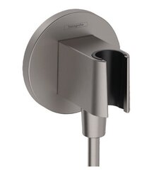Hansgrohe Fixfit S 26888340 Шланговое подключение с держателем ручного душа (чёрный хром шлифованный) фото