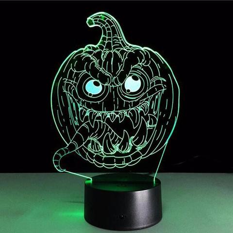 3D светильник с пультом Хеллоуин Тыква — 3D light remote control Halloween Pumpkin