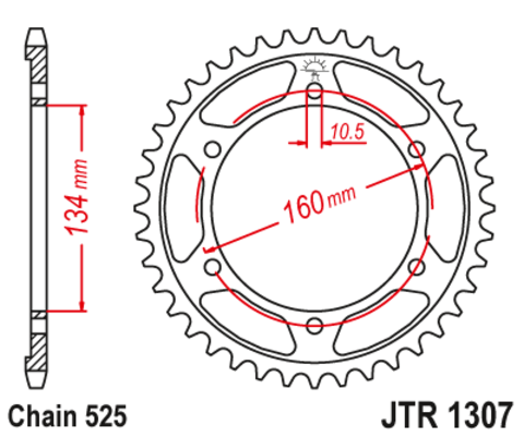 Звезда ведомая JTR1307 41ZBK