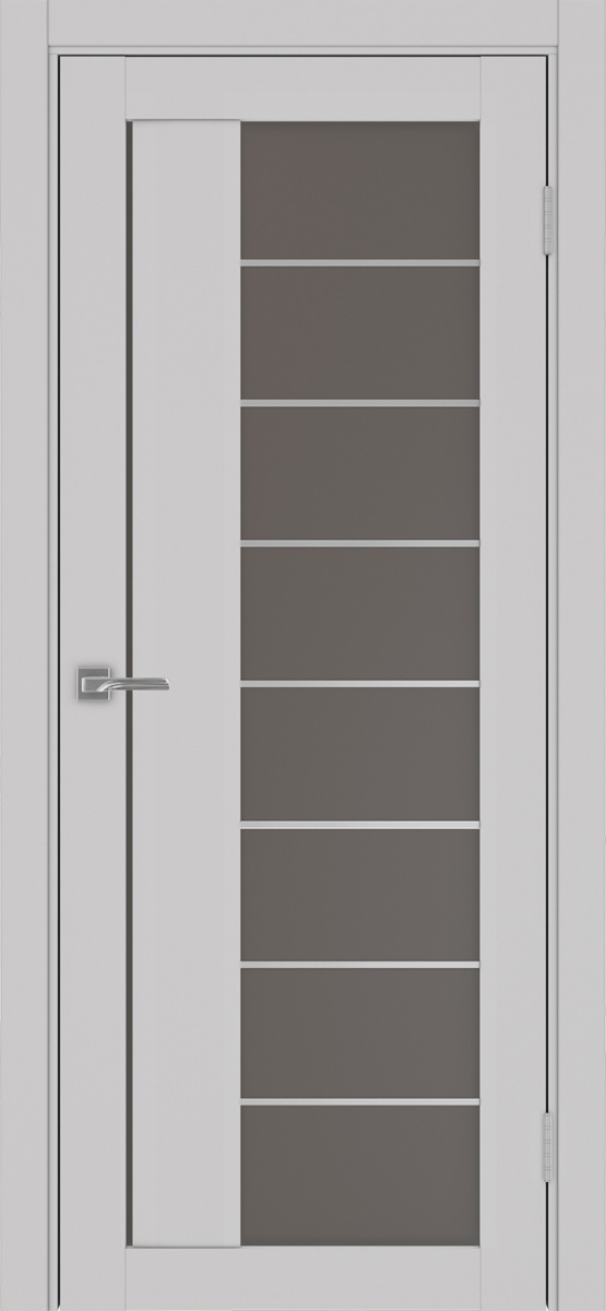 Дверь межкомнатная Оптима Порте Турин 524.22 АСС молдинг SC, цвет пепельный, экошпон, стекло бронза