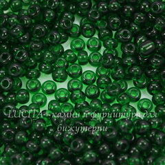 50060 Бисер 6/0 Preciosa прозрачный темно-зеленый