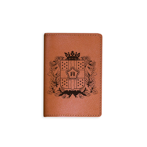 Обложка на паспорт "Герб Омской области", рыжая