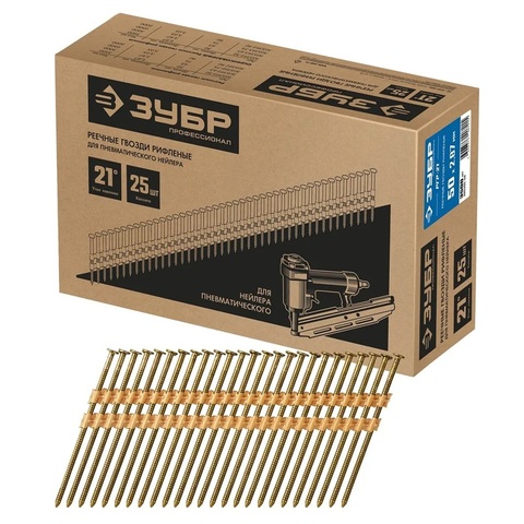 ЗУБР SN21 50 х 2.87 мм, реечные гвозди рифленые, 3500 шт (305392-50)