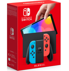 Игровая консоль Nintendo Switch (Гонконг, OLED-модель, цвет неоновый красный / синий)